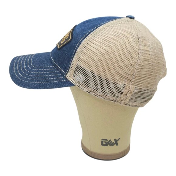 Browning Slack Denim Mesh Snapback Cap Trucker Baseball Logo Patch Hunter Hat - Picture 9 of 14